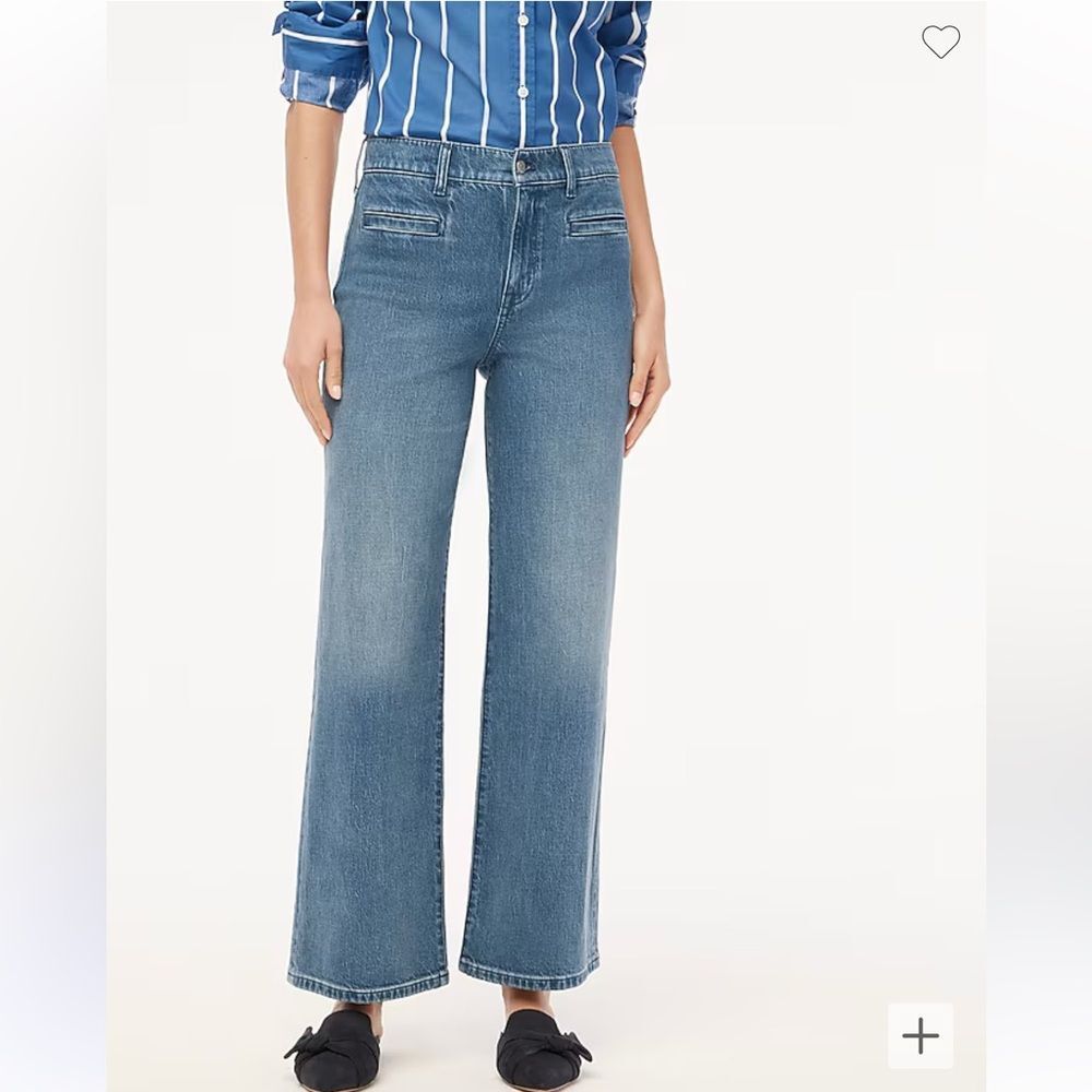 J. Crew Factory Wide-leg crop jean w/ welt pockets all-day stretch• size 29• NWT